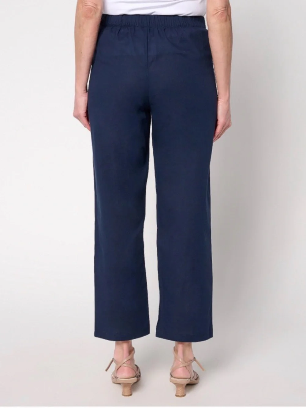 by Stacy London Regular Pull-On Ankle Length Pant Size Medium Navy